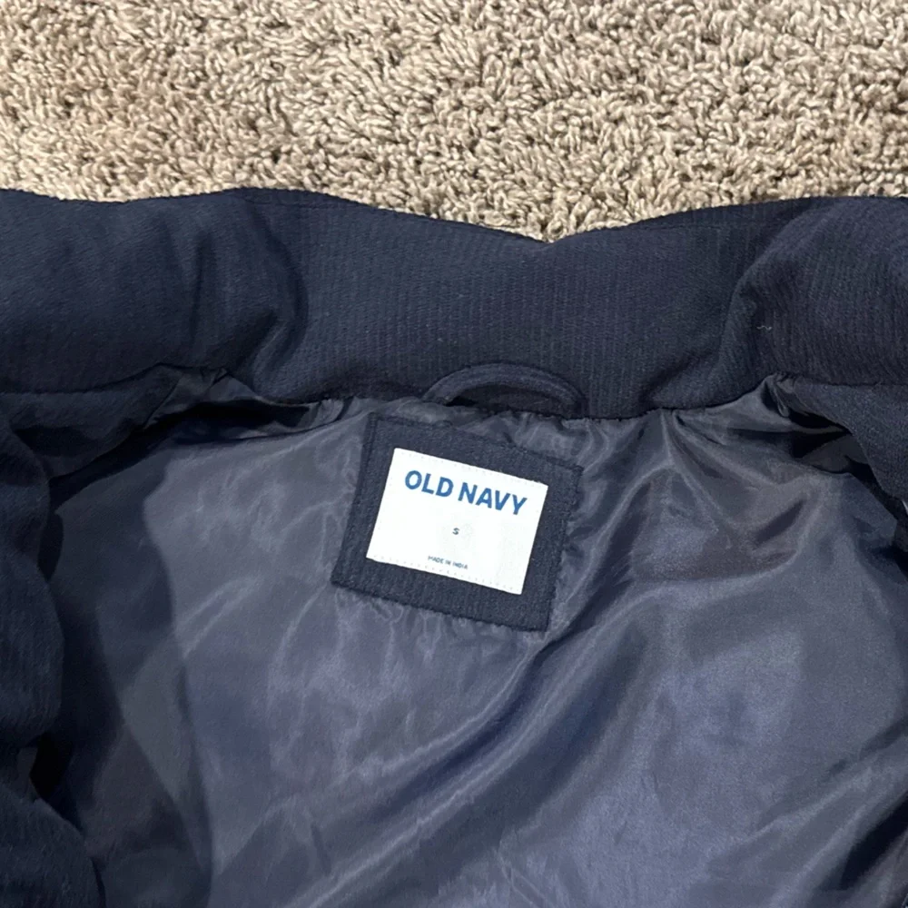 Men Old Navy Dark Blue Quilted corduroy Vest - Picture 3 of 8